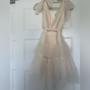 Pearl Mini Dress - Ivory | Size Medium
